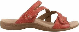 Taos Womens Double U Leather Strap Sandals In True Red