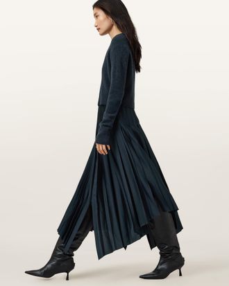 AllSaints Polyester Jax 2-In-1 Maxi Dress, Size: XS