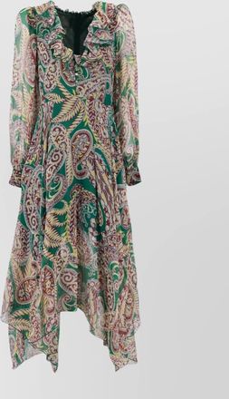 Etro flowing silk dress paisley design