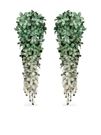 Oscar De La Renta Orecchini pendenti Cascading Flower - Verde