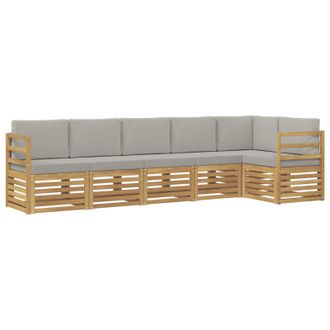 vidaXL Conjunto De Sof&aacute;s De Exterior 6 Pcs Blanco Y Gris Claro Vidaxl