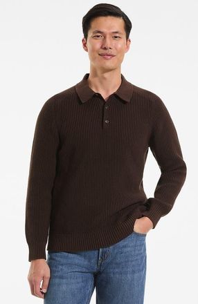 Lands End Long Sleeve Drifter Polo Sweater in Rich Coffee at Nordstrom, Size Xx-Large