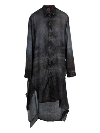 Diesel D-Iletta denim-effect wrap dress - Grey