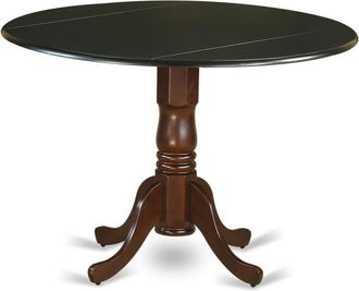 East West Furniture Dining Table Black & Mahogany, DLT-BMA-TP
