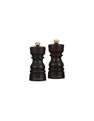 Cole & Mason Set De 2 Molinillos De Sal Y Pimienta De 13 Cm, Color Chocolate - Londres - Cole & Mason