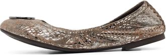 Tory Burch Pre-owned metallic ballerinas met slangen-effect - Beige