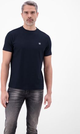 Lerros Rundhalsshirt LERROS, Herren, Gr. XXL, classic navy, Web, Obermaterial: 100% Baumwolle, unifarben, normal h&uuml;ftbedeckend, Rundhals, Shirts Rundhalsshir