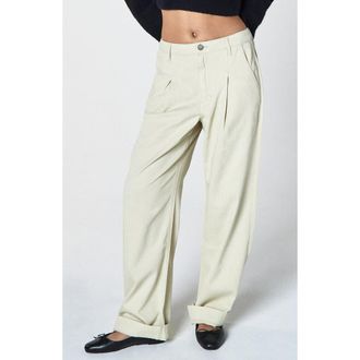 Unpublished Zoey High Waist Pleat Front Wide Leg Pants in Canvas at Nordstrom, Size 25