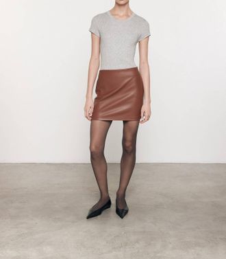 Enza Costa Cashmere Cotton Pointelle Cap Sleeve Crew In Light Heather Grey