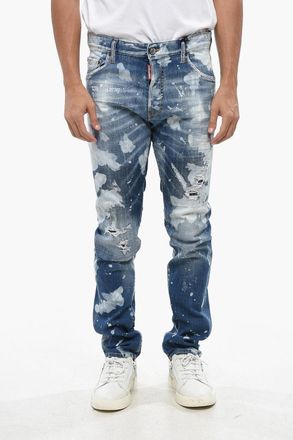 Dsquared2 Stretch Denim Jeans COOL GUY with Paint-Effect Details 16cm Dsquared2