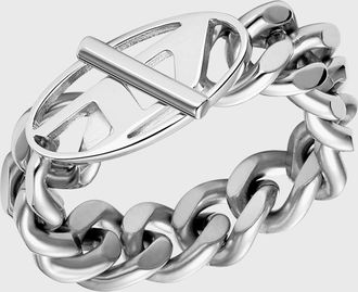 Diesel Stainless Steel Soft Chain Ring - Rings - Unisex - Silver