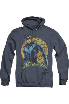 Gildan Batman Nightwing Moon Adult Heather Hoodie / Hooded Sweatshirt
