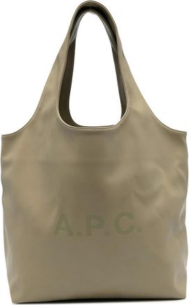 A.P.C. A. p.c. Logo-print Leather Tote Bag