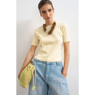 Topshop Everyday Shrunken Cotton T-Shirt in Yellow at Nordstrom, Size X-Small