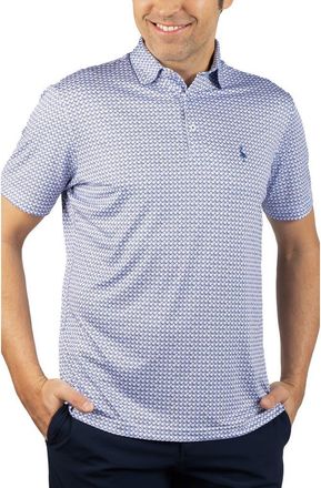 Tailorbyrd Nested Diamond Print Performance Polo in Blue at Nordstrom Rack, Size Xx-Large