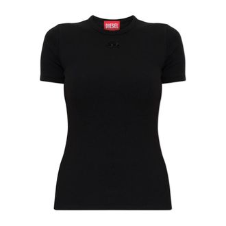 Diesel Tops, Dames, Zwart, XS, Katoen, T-Ribber-Od T-shirt
