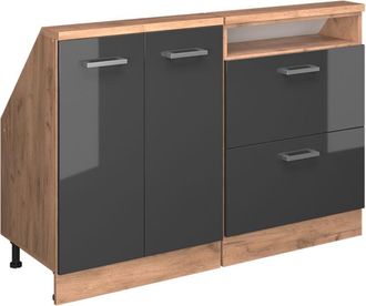 Vicco Conjunto De Armarios Para Techo Inclinado Rion, Antracita Brillo Intenso/roble Dorado El&eacute;ctrico, Lote De 2, Vicco