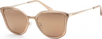 Michael Kors Womens MK1115-10147P MK1115 56 10147P Fashion Sunglasses - Gold - One Size