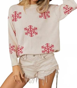 Bibi Snowy Sweater In Red
