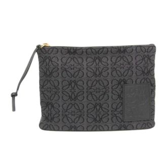 Loewe Pre-owned Clutches, female, Black, Size: ONE SIZE Pre-owned Anagram Oblong