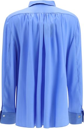 Ella Silk with Back Gathering Shirt - Blue