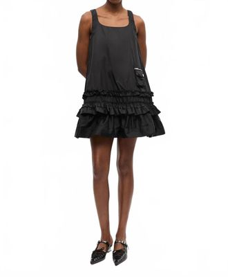 Ganni Duchesse Mini Dress In Black