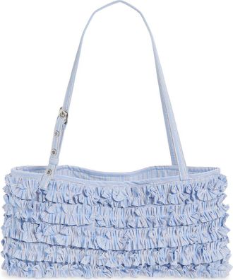 Damson Madder Sophia Ruffle Baguette Shoulder Bag in Blue at Nordstrom
