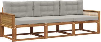 vidaXL Conjunto De Sof&aacute;s De Exterior 3 Uds. Natural Y Gris Claro Vidaxl