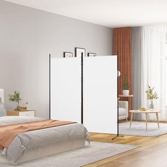 vidaXL 2-Panel Room Divider White 68.9x70.9 Fabric