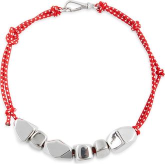 Plan C Stone Cord Necklace in Red Nickel at Nordstrom