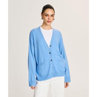 Naadam Signature Cashmere Boxy Cardigan in Sky at Nordstrom, Size Xx-Large