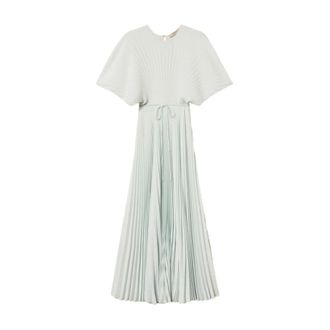 Twinset Maxi Dresses, female, Blue, Size: XL Pleated Maxi Dress