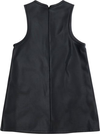 Marni Girls Dress With Eco-Leather Trim, Black Polyester