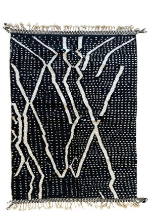 AFK Living Alfombra bereber marroqu&iacute; blanca y negra 191 x 270 cm