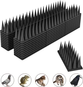 OEM Pinchos Antipalomas, Antipalomas Para Balcones, Kit Repelente Para Gatos, Repelente Para Aves (cuervos, Gorriones, Gatos), 20 Unidades, Negro