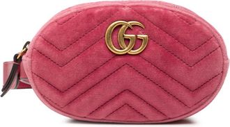 Gucci Pre-owned Gucci GG Marmont Matelasse Velvet Belt Bag Ladies 476434.493075