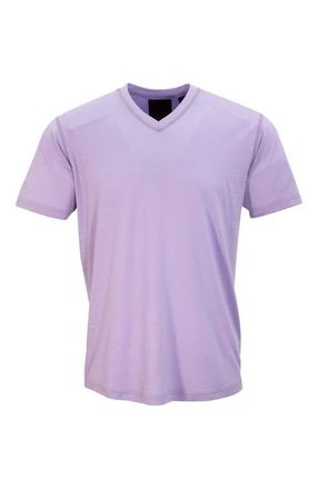 Lords of Harlech Victor Extra Fine Merino Wool V-neck Shirt in Lavender at Nordstrom, Size Xx-Large