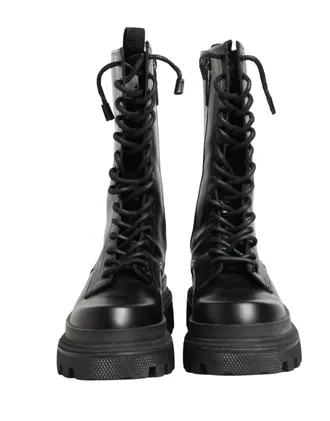Dolce & Gabbana Black Leather Trek Sole Combat Boots Mens Shoes