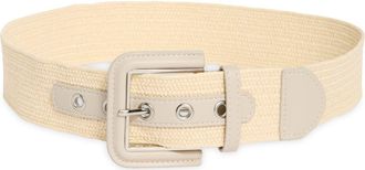 Vince Camuto Covered Buckle Woven Belt in Parchment at Nordstrom Rack, Size Large/x-Large