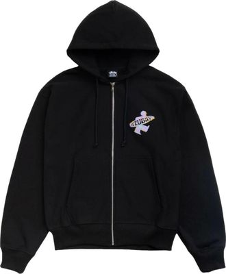 St&uuml;ssy Dot Surf Puff Print Zip Hoodie Black 1975195-BLAC