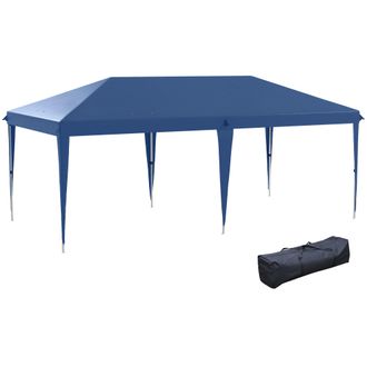 OEM Carpa Plegable 6x3 M Con Altura Ajustable En 3 Niveles Bolsa De Transporte Anti-uv Y Marco De Acero Azul