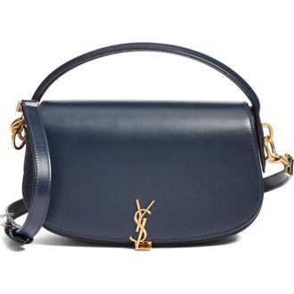 Saint Laurent Voltaire Leather Crossbody Bag in Deep Blue at Nordstrom