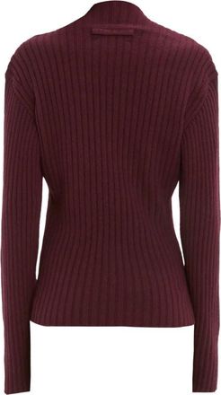 Victoria Beckham Womens Knit Sweater Burgundy Wool