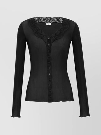 Saint Laurent silk lace cardigan ribbed texture