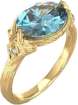 I.Reiss Company 14K 3.35 Ct. Tw. Diamond & Blue Topaz Cocktail Ring