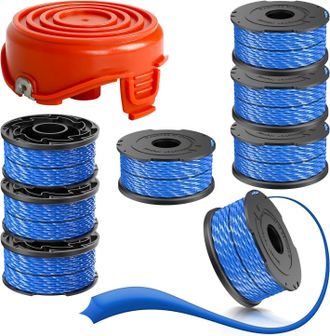 OEM Aplicable Al Carrete De Hilo Para Desbrozadora Black & Decker A6441 Con Tapas A6442-xj, Compatible Con Gl315, Gl337, 8 Carretes + 2 Tapas