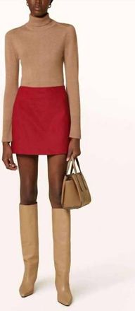 Marella Brezza Short Skirt In Dark Red