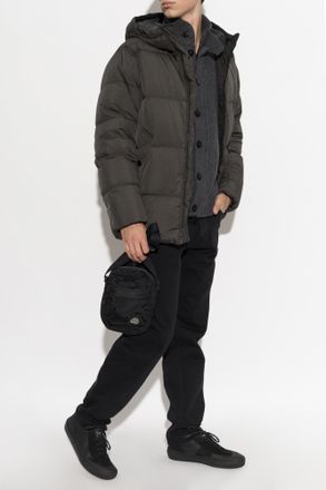 Stone Island Down Jacket With Hood, Mens, Black