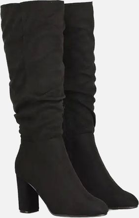 XY London Womens XY London Womens/Ladies Alana Ruched Knee-High Boots - Black - Size: 5