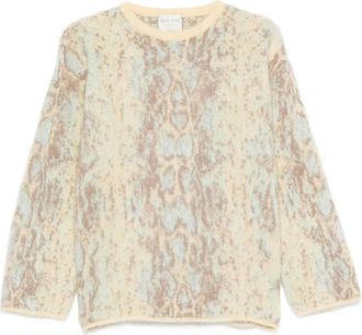Forte_Forte Snakeskin-pattern Crew-neck Sweater